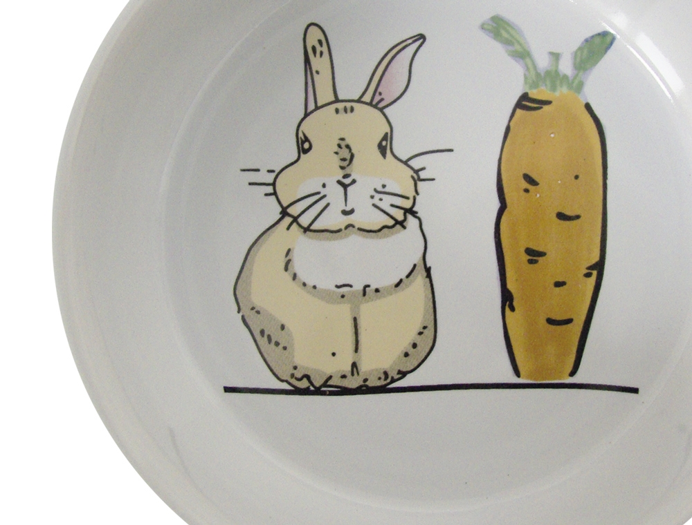 Керамічна миска для кроликів Зайченя Carrot Plus Nobby