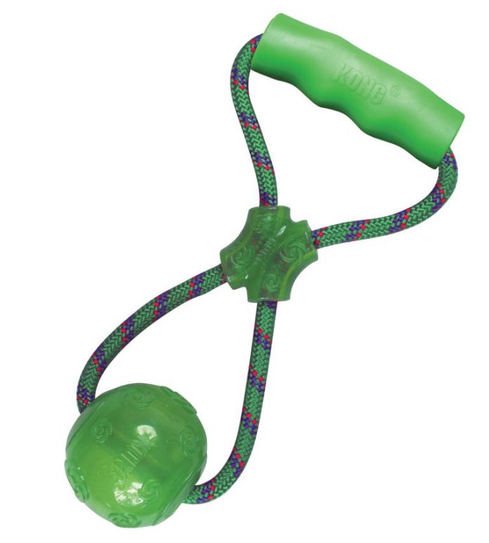 Іграшка для собак М'яч з пищалкою на канаті з ручкою KONG Squeezz Ball With Rope Іграшка для собак М'яч з пищалкою на канаті з ручкою KONG Squeezz Ball With Rope