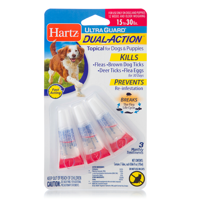 Краплі від бліх та кліщів для цуценят та собак вагою 14-28 кг Hartz UltraGuard Dual Action Краплі від бліх та кліщів для цуценят та собак вагою 14-28 кг Hartz UltraGuard Dual Action