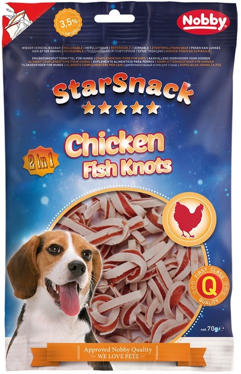 Натуральні ласощі для собак Курячі та Рибні Вузлики з Омега-3,6 Nobby StarSnack Chicken Fish Knots Натуральні ласощі для собак Курячі та Рибні Вузлики з Омега-3,6 Nobby StarSnack Chicken Fish Knots