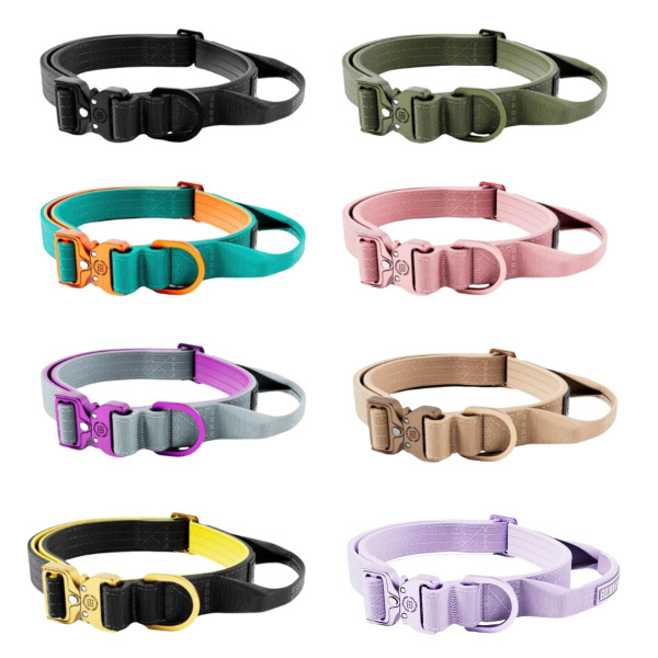 Тонкий тактический ошейник для щенков и маленьких собак BullyBillows Lighter Combat Collar Handle 2.5 cm