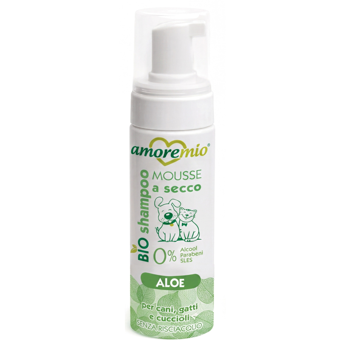 Сухой шампунь для собак и котов без спирта и парабенов Алоэ Вера Amoremio Green Dry BIO Shampoo Aloe