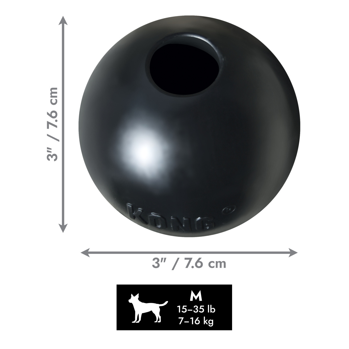 KONG Extreme Ball W/Hole Антивандальная игрушка для собак Сверхпрочный Мяч для лакомств