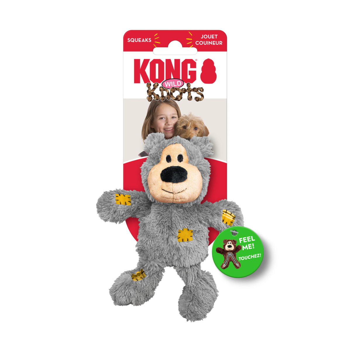 KONG Wild Knots Bear М'яка іграшка для собак без наповнювача Ведмедик з внутрішнім канатом