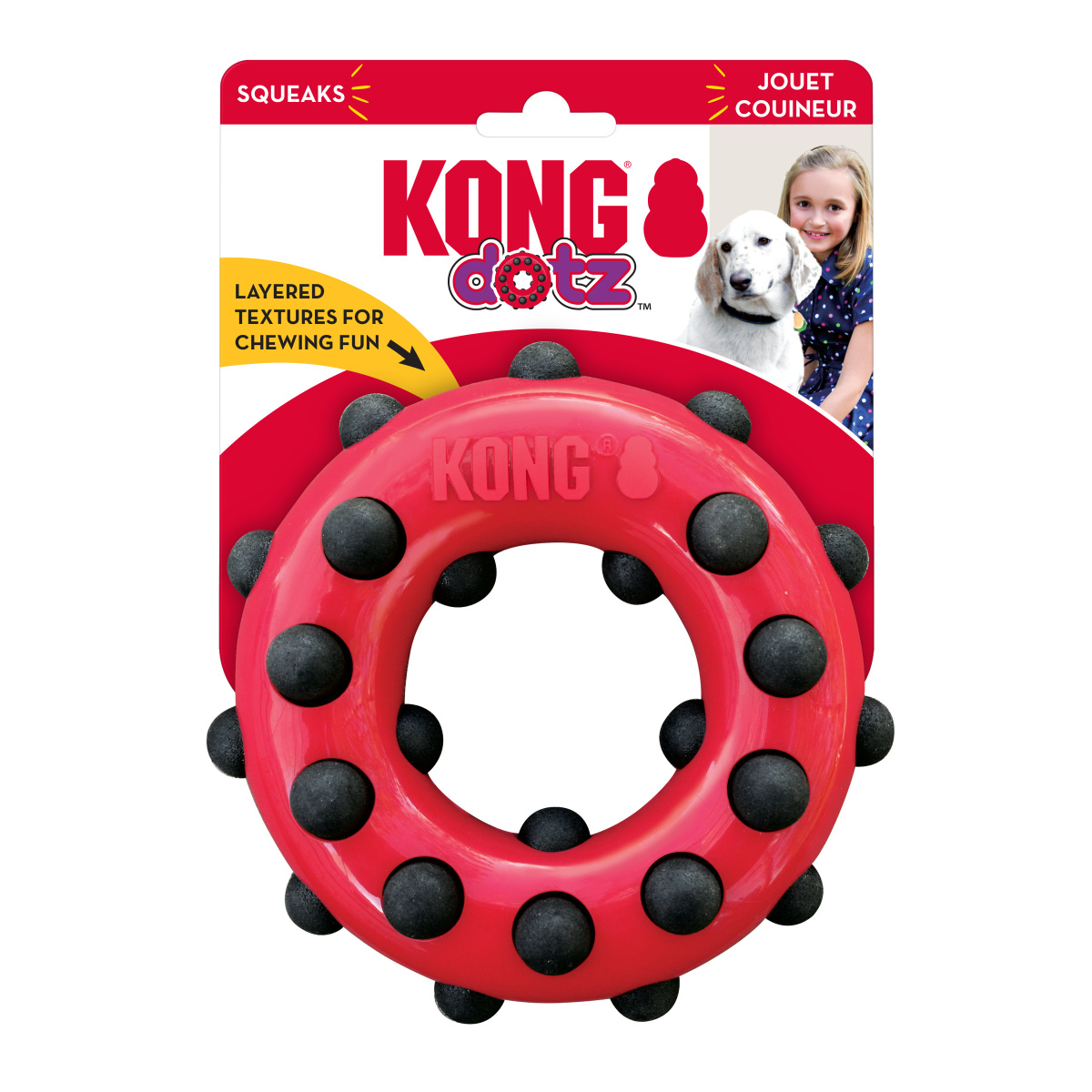 KONG Dotz Circle Іграшка для очищення зубів собак Кільце