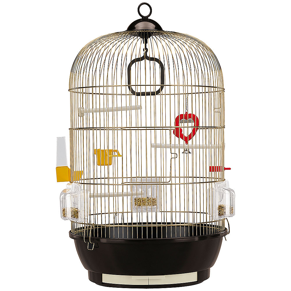 Круглая клетка для волнистых попугаев с диспенсером и кормушками Diva Antique Ferplast Круглая клетка для волнистых попугаев с диспенсером и кормушками Diva Antique Ferplast