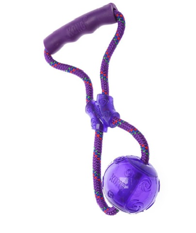 Іграшка для собак М'яч з пищалкою на канаті з ручкою KONG Squeezz Ball With Rope Іграшка для собак М'яч з пищалкою на канаті з ручкою KONG Squeezz Ball With Rope
