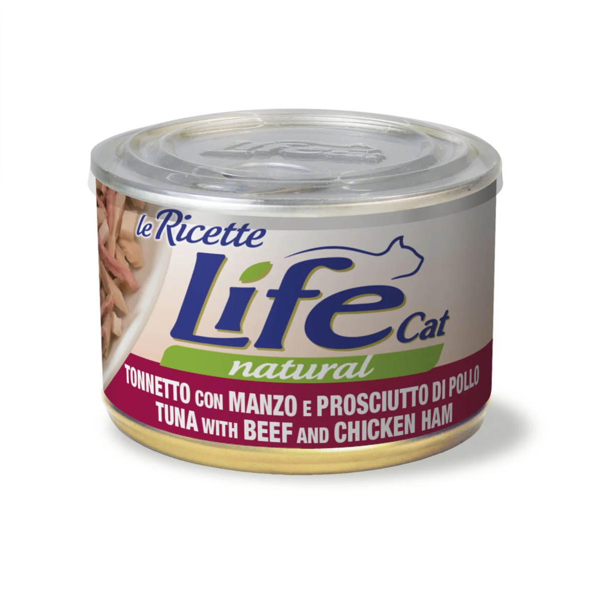 Консерва для кошек Тунец с Говядиной и Куриной Ветчиной Life Cat Natural Tuna, Beef & Chicken Ham