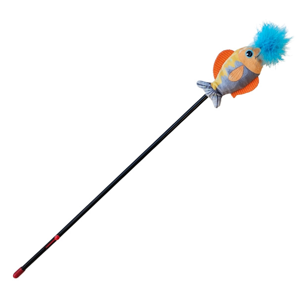 Вудочка для котів Плюшева Рибка з котячою м'ятою Fish Rod Catnip Nobby 
