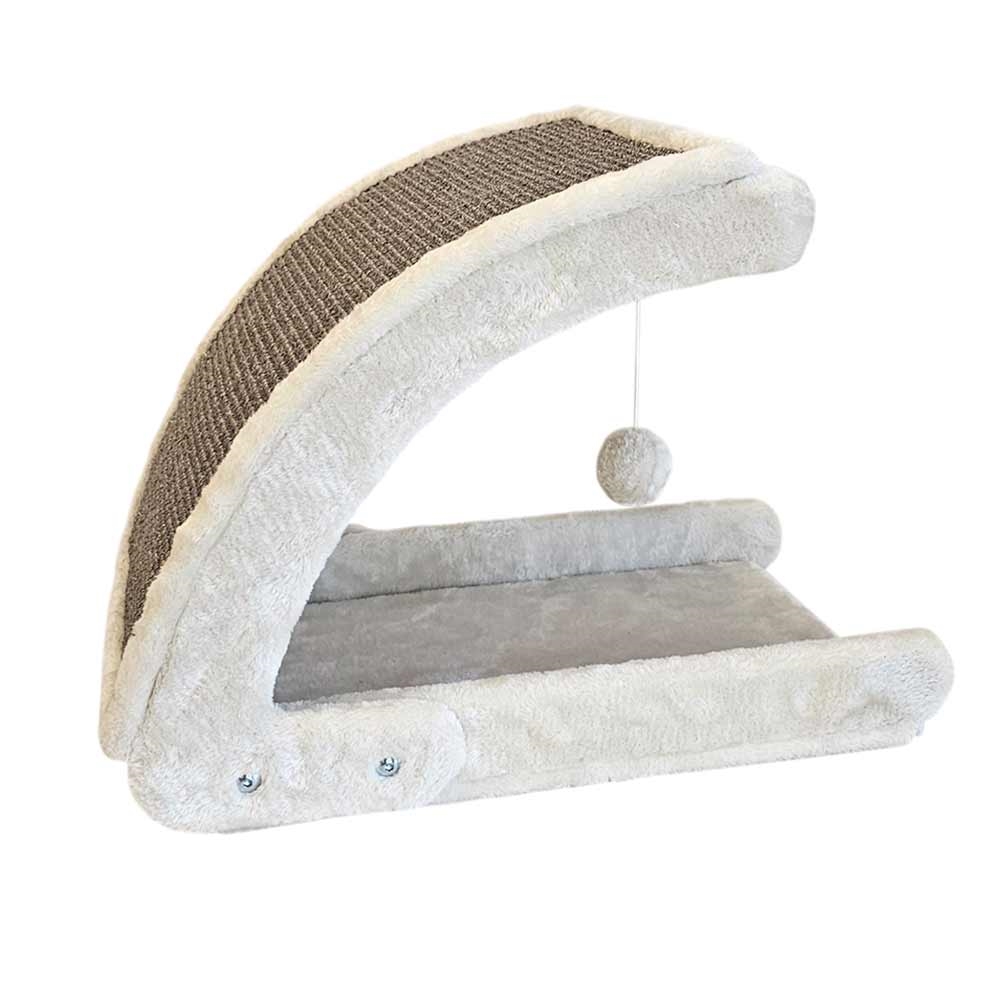 Кігтеточка для кішок Плюшева дряпалка з іграшкою Curvy Nobby