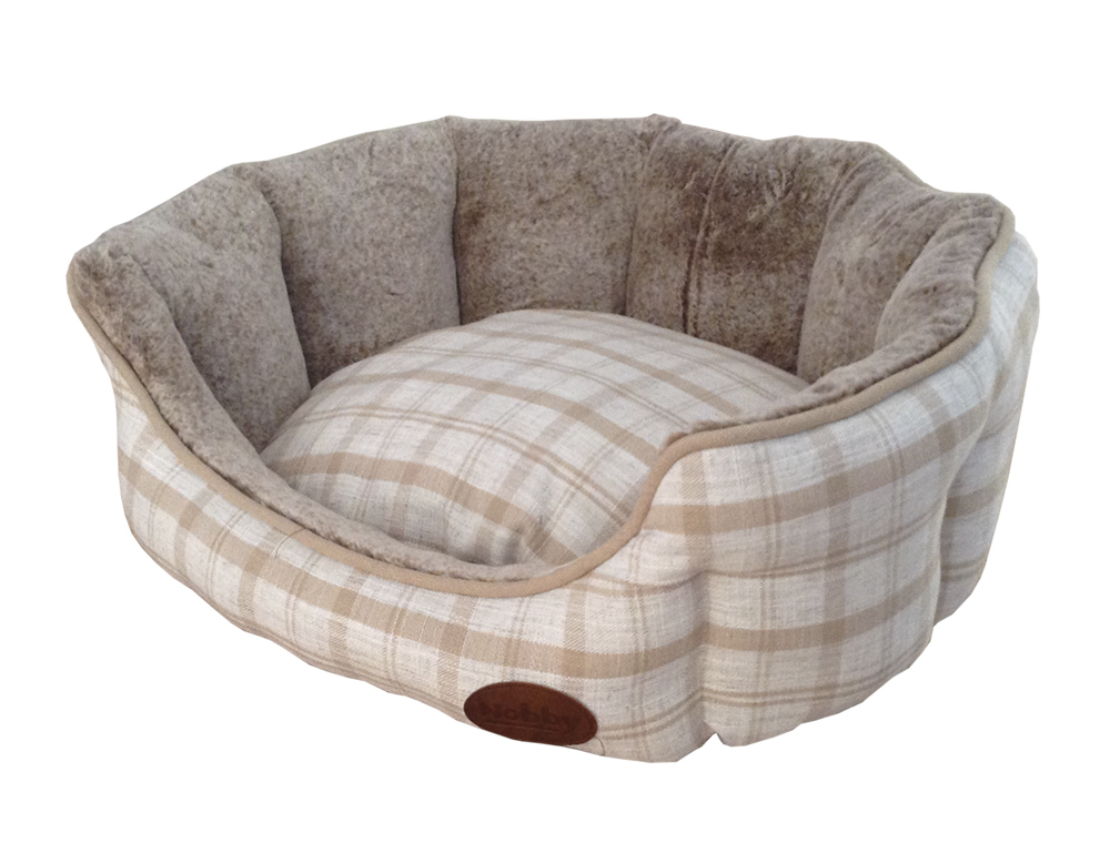 Мягкая антискользящая лежанка с бортиками и двухсторонней подушкой для собак Checker Nobby