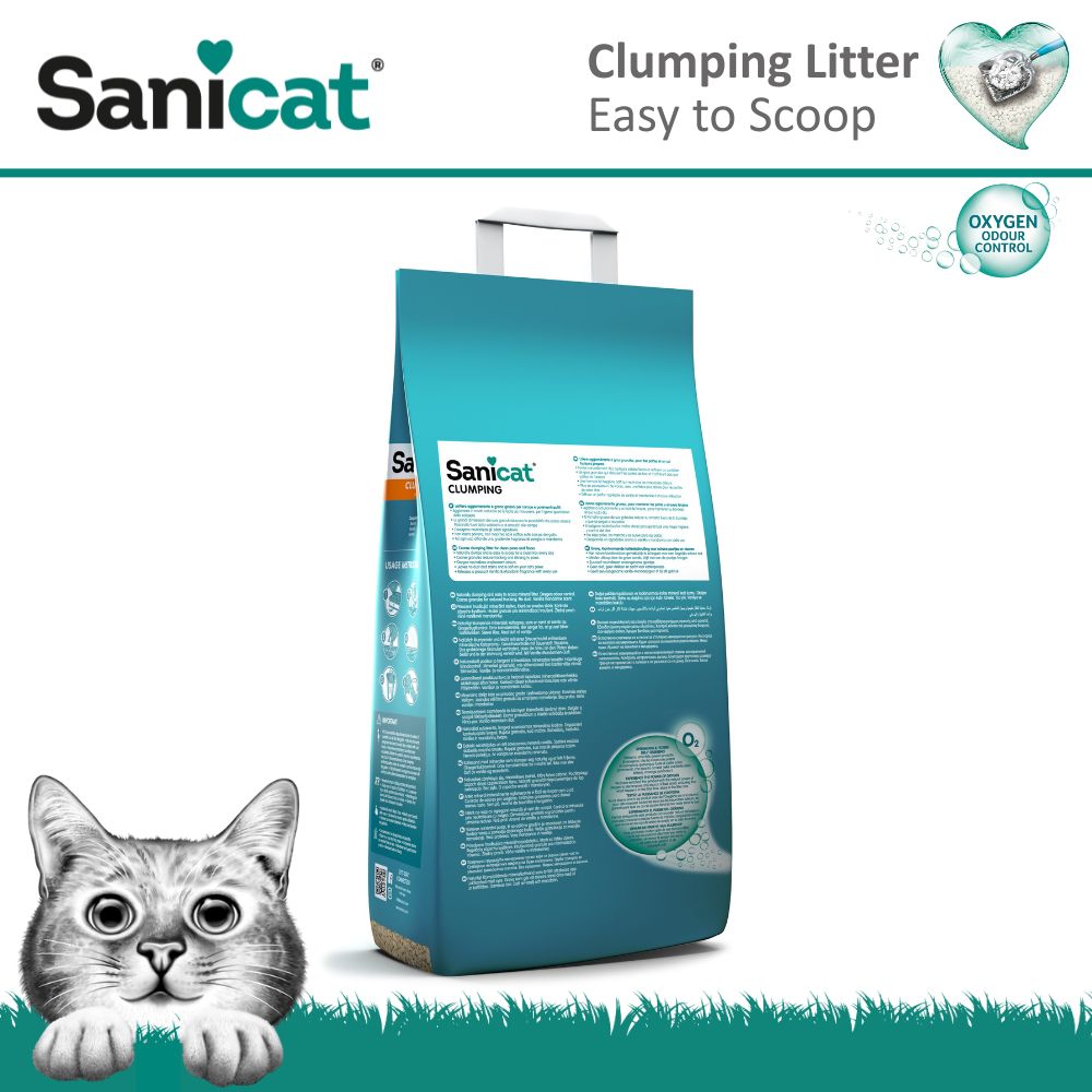 Комкующийся бентонитовый наполнитель для котов с ароматом мандарина и ванили Sanicat Clumping Vanille & Mandarine
