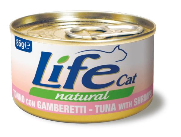 Консерва для кошек Тунец с Креветками Life Cat Natural Tuna & Shrimps