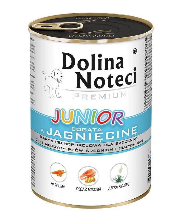 Безглютеновая консерва для щенков с Ягнёнком Dolina Noteci Premium Junior Lamb