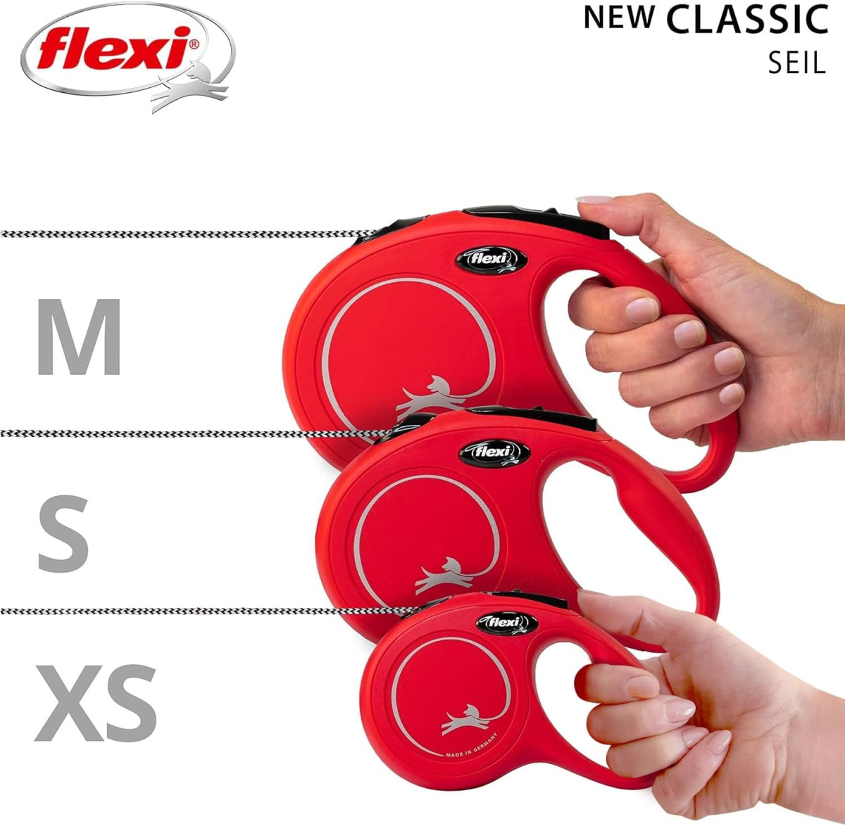 Поводок-рулетка для собак средних пород весом до 20 кг Flexi New Classic M Cord трос 5 m