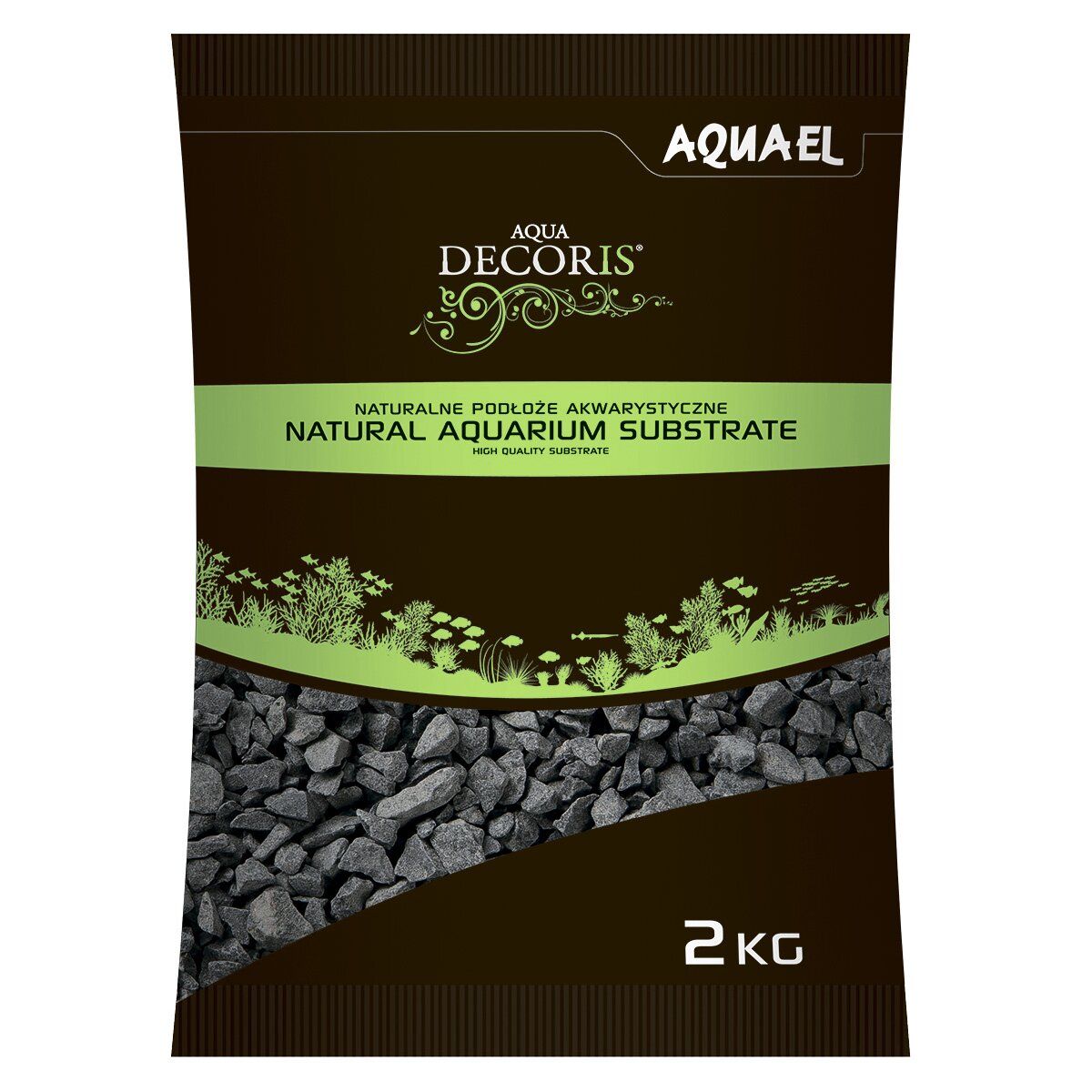 Грунт базальтовый гравий 2-4 мм для аквариума Aquael Aqua Decoris