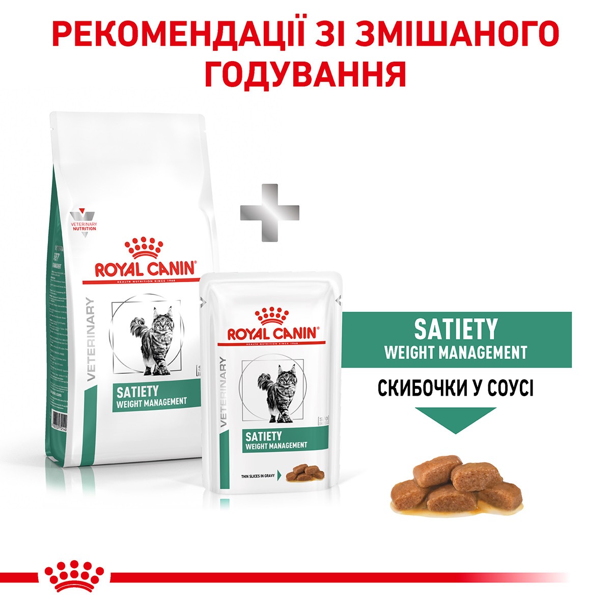 Влажный лечебный корм в соусе для взрослых котов с лишним весом Royal Canin Veterinary Satiety Weight Management s/o index