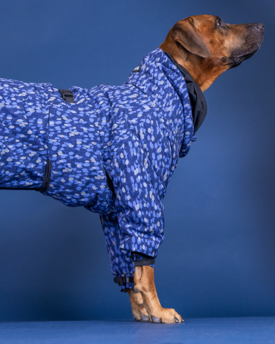 Водонепроницаемый зимний костюм со светоотражающим узором для собак PAIKKA Winter Suit Blue