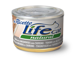 Консерва для кішок Тунець з Анчоусами та Сурімі Life Cat Natural Tuna, Anchovies & Surimi