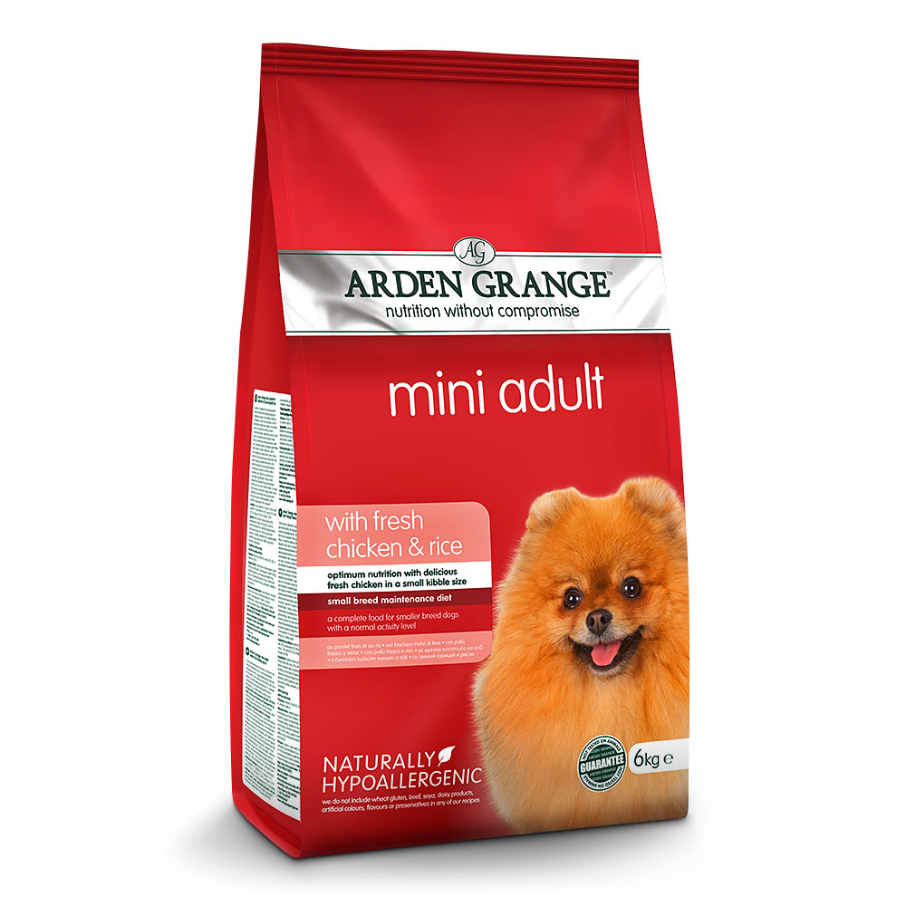 Сухой корм для взрослых собак маленьких пород со свежей курицей и рисом Arden Grange Mini Adult Fresh Chicken & Rice