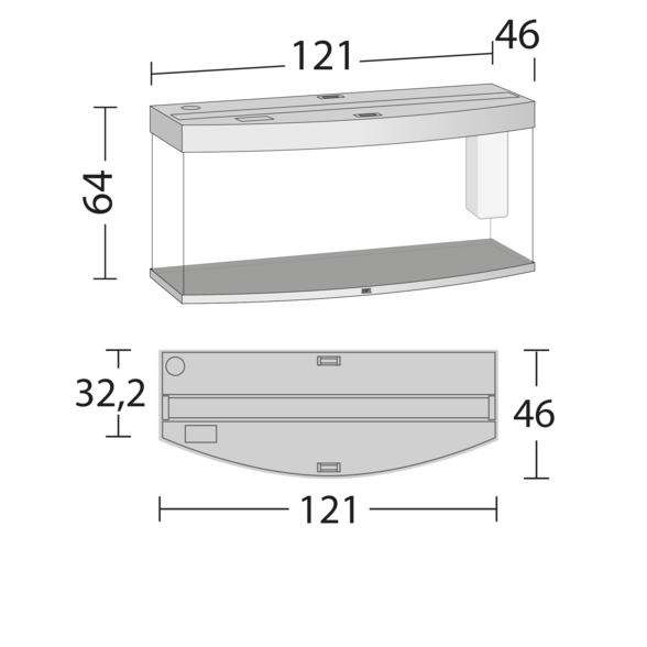 Панорамний акваріум 260 л з комплектом обладнання та системою фільтрації Bioflow L Juwel Vision 260 LED