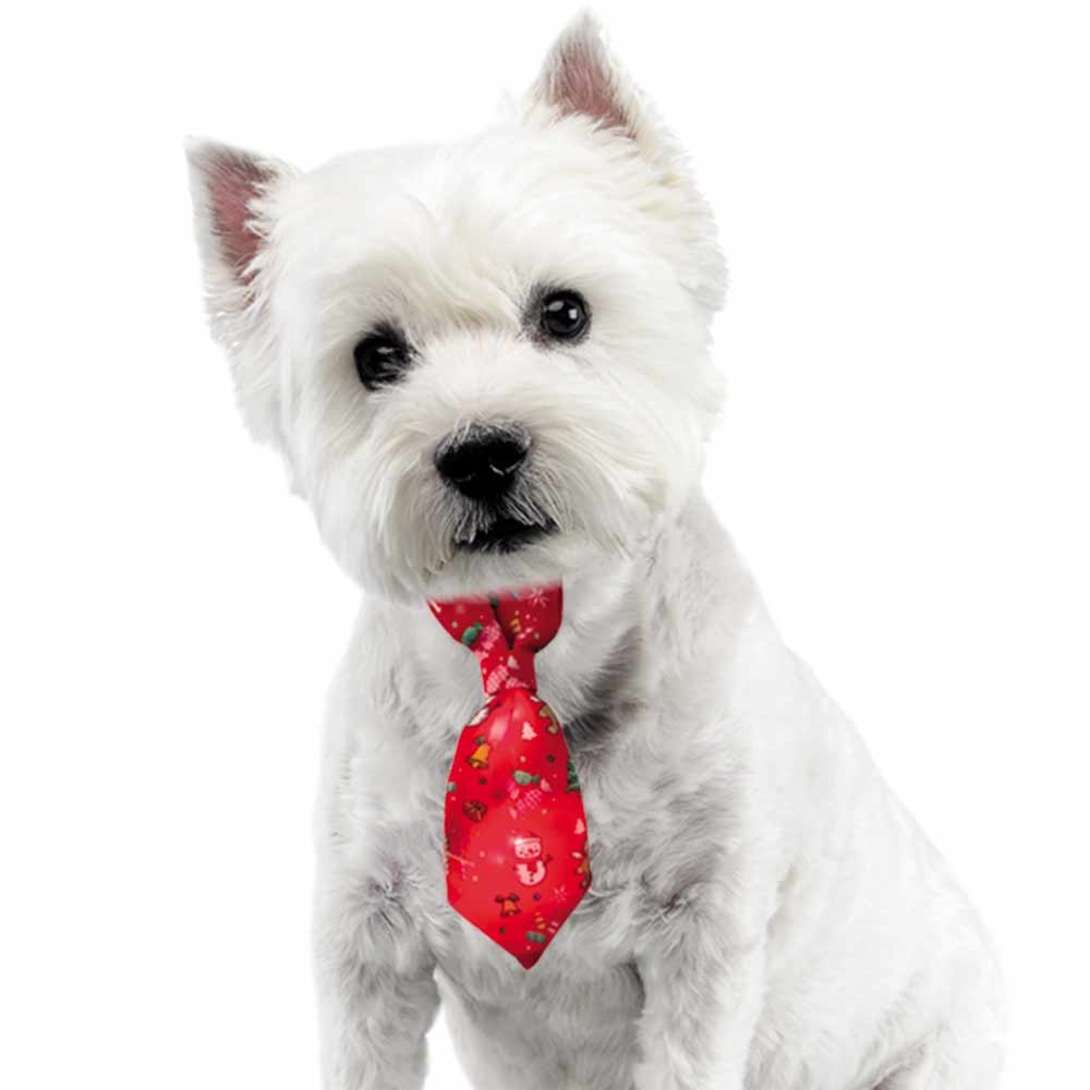 Новорічний світлодіодний галстук для собак Сніговик Snowman Christmas Dog Tie Nobby