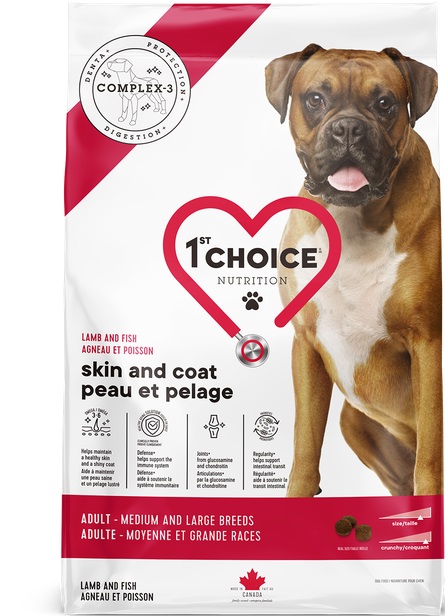 Сухий корм з ягням та рибою для собак з чутливою шкірою та шерстю 1st Choice Sensitive Skin & Coat Adult