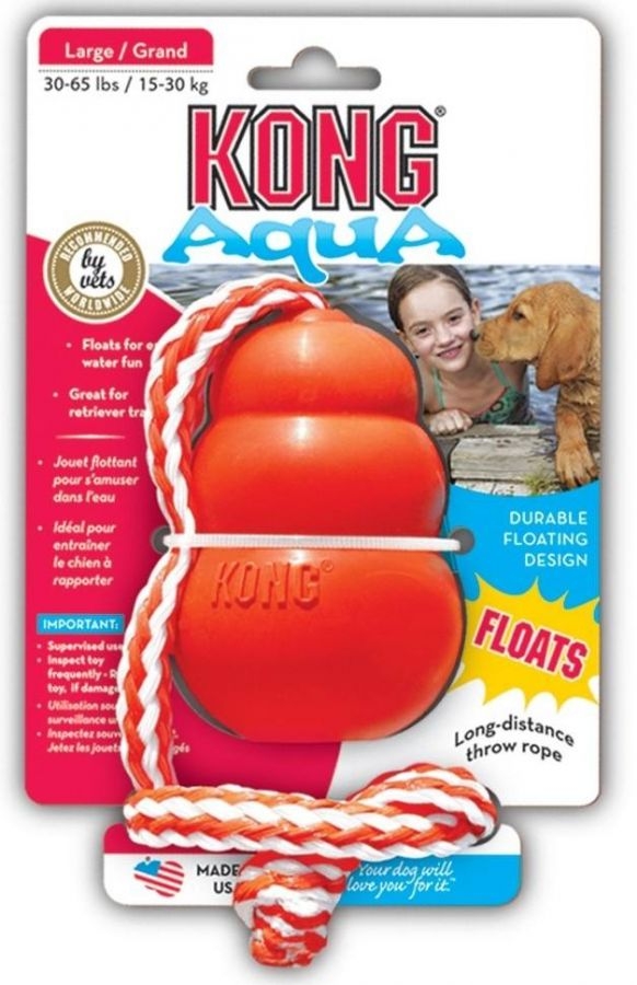 Игрушка для собак Плавающий Конг с канатом KONG Aqua Игрушка для собак Плавающий Конг с канатом KONG Aqua