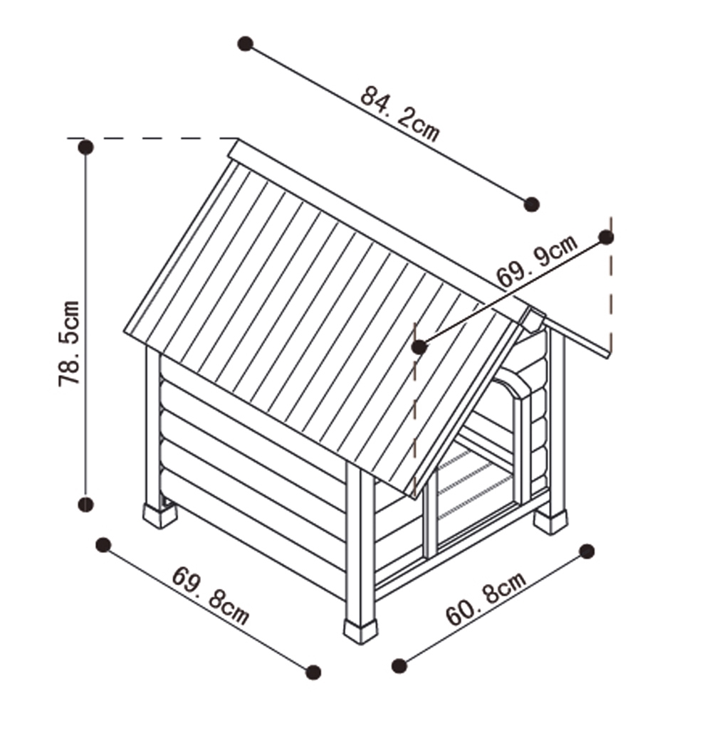 Дерев'яна будка з водонепроникним дахом для собак Civetta Java Nobby