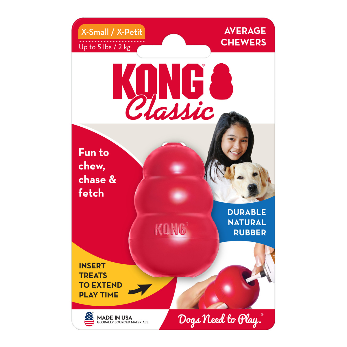 KONG Classic Розвиваюча іграшка для собак КОНГ для ласощів