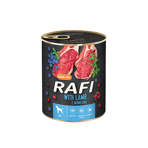 Беззернова консерва для собак з Ягням, Лохиною та Журавлиною Dolina Noteci Rafi Grain Free Adult Lamb