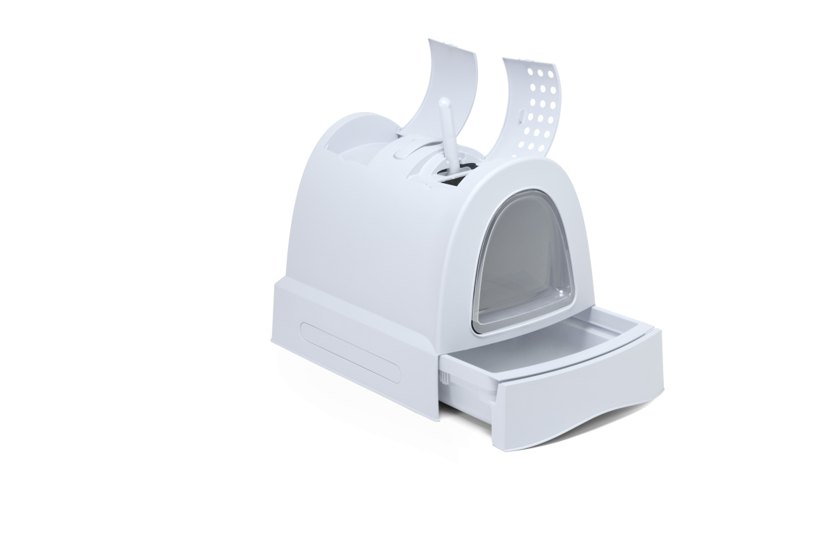 Закрытый туалет-домик с угольным фильтром и лопаткой для котов Imac Zuma