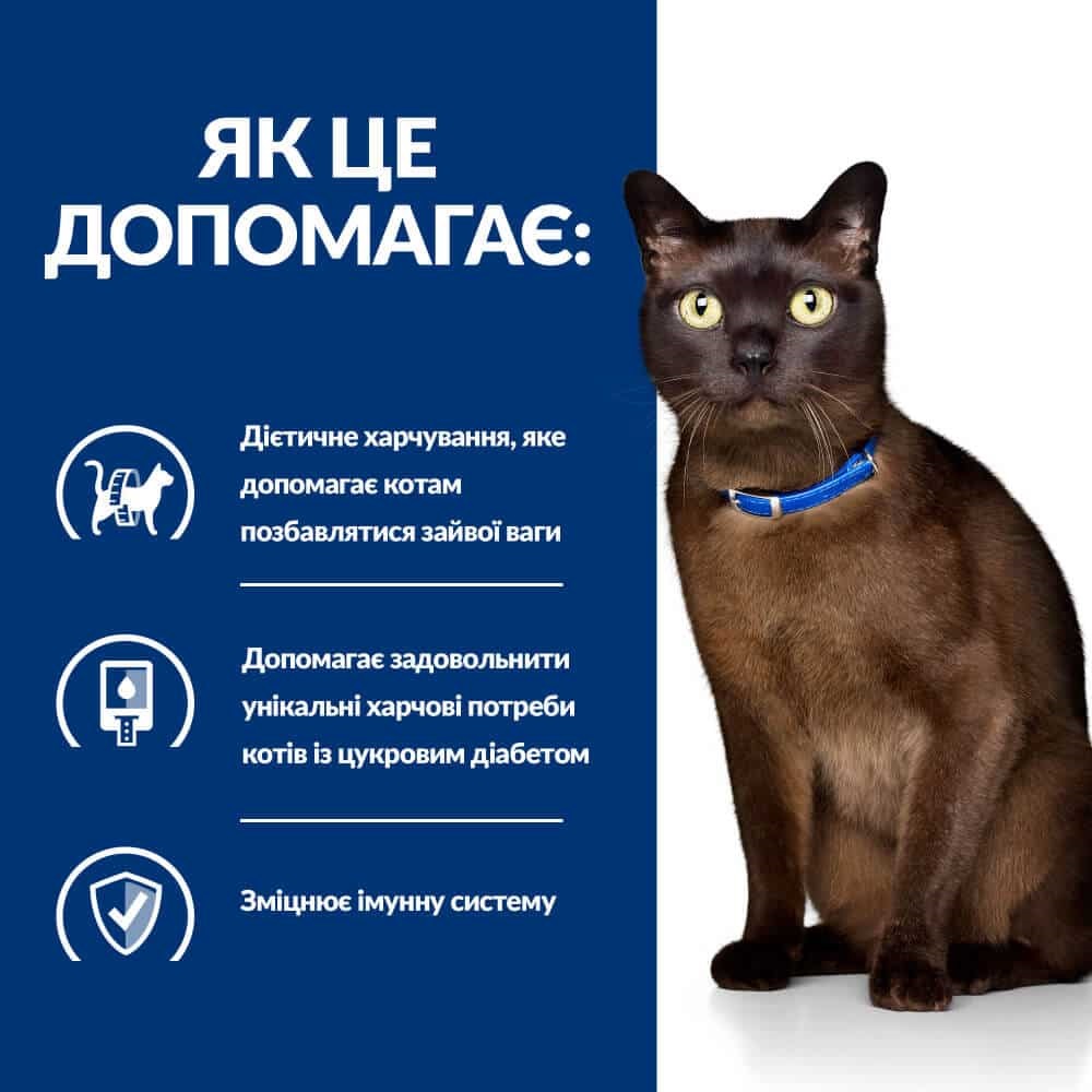 Сухой лечебный корм с курицей для котов с сахарным диабетом Hill's Prescription Diet m/d Diabetes Care