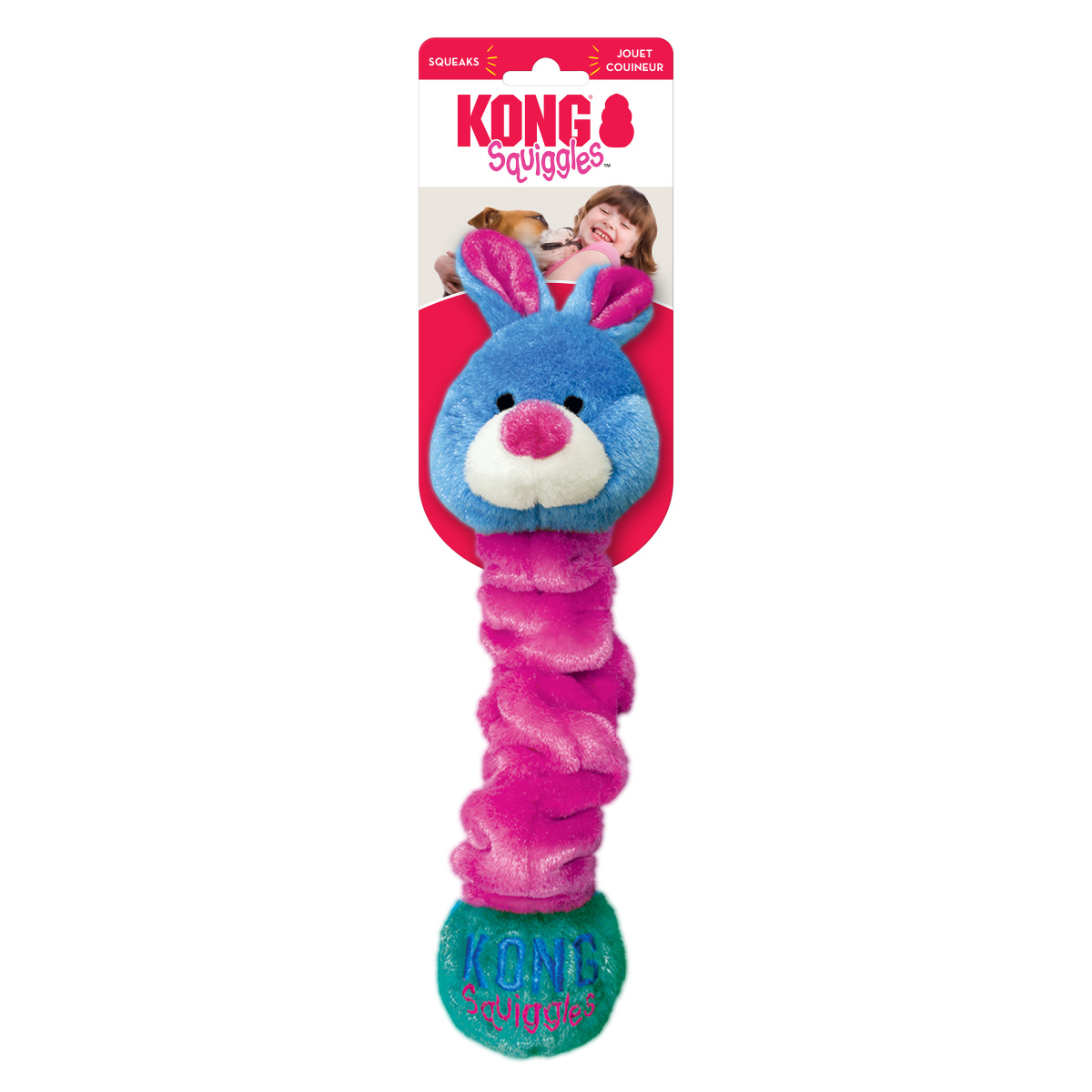 KONG Squiggles М'яка іграшка для собак Тваринка-апортировка з двома пищалками