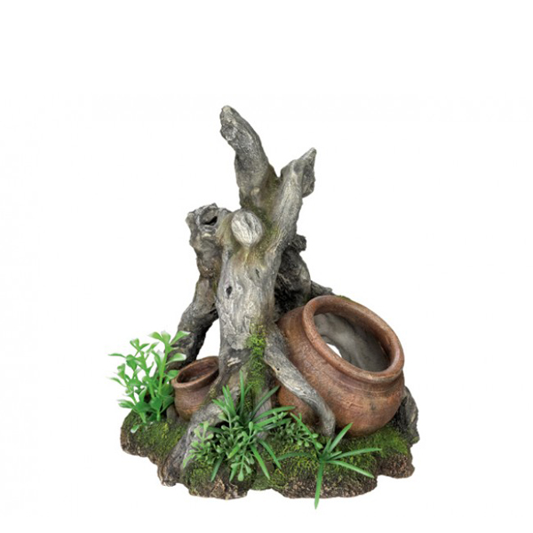Декор для аквариума Дерево с кувшином и растениями Ancient Amphora Aqua Ornaments Nobby