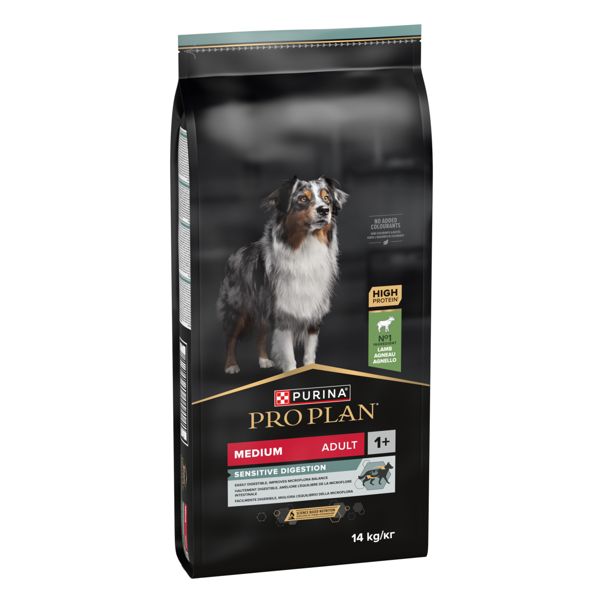 Сухий корм для середніх собак з чутливим травленням з Ягням Purina Pro Plan Medium Adult 1+ Sensitive Digestion Lamb