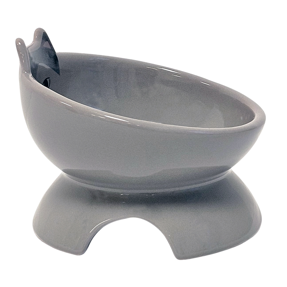 Керамічна фігурна миска для котів на підставці Кіт Kato Stand Nobby