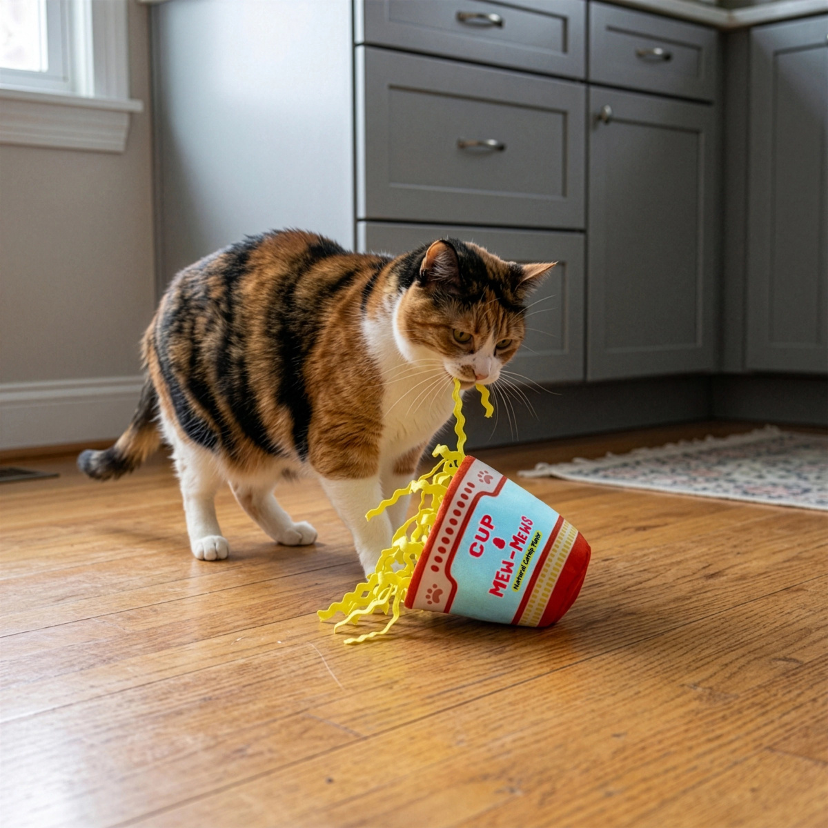 KONG Cat Crackles Noodles Розвиваюча іграшка для кота Стаканчик з Локшиною