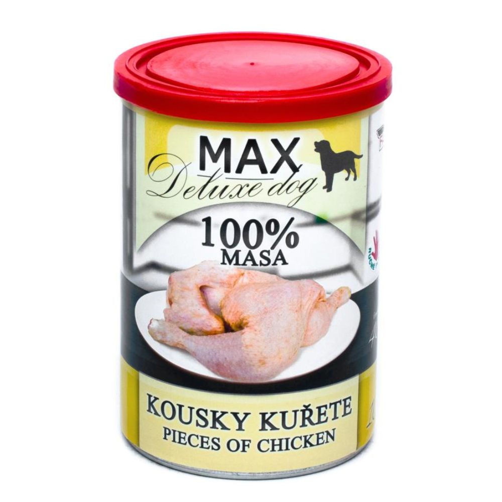 Консервоване м'ясо для собак Шматочки Курки FALCO MAX Deluxe Dog 100% Meat Chicken Pieces