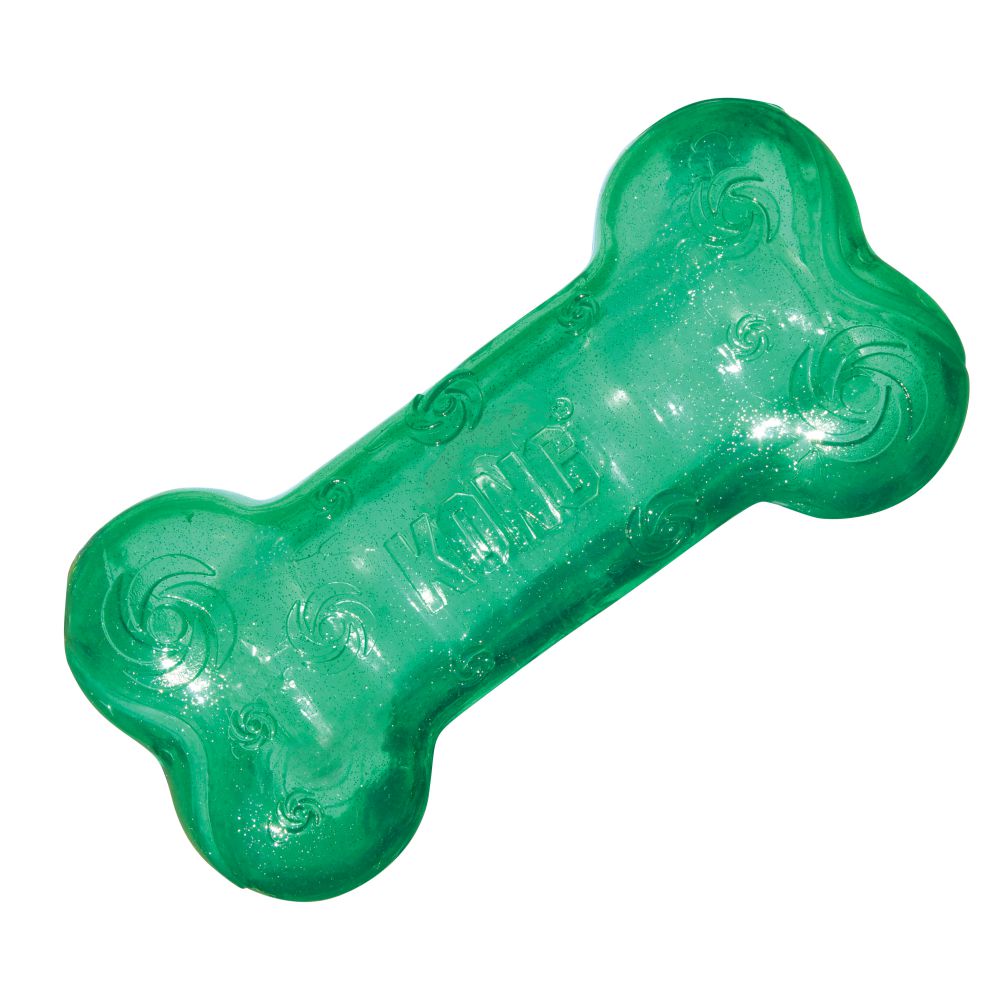 KONG Squeezz Crackle Bone Жувальна іграшка для собак Хрустка Кісточка