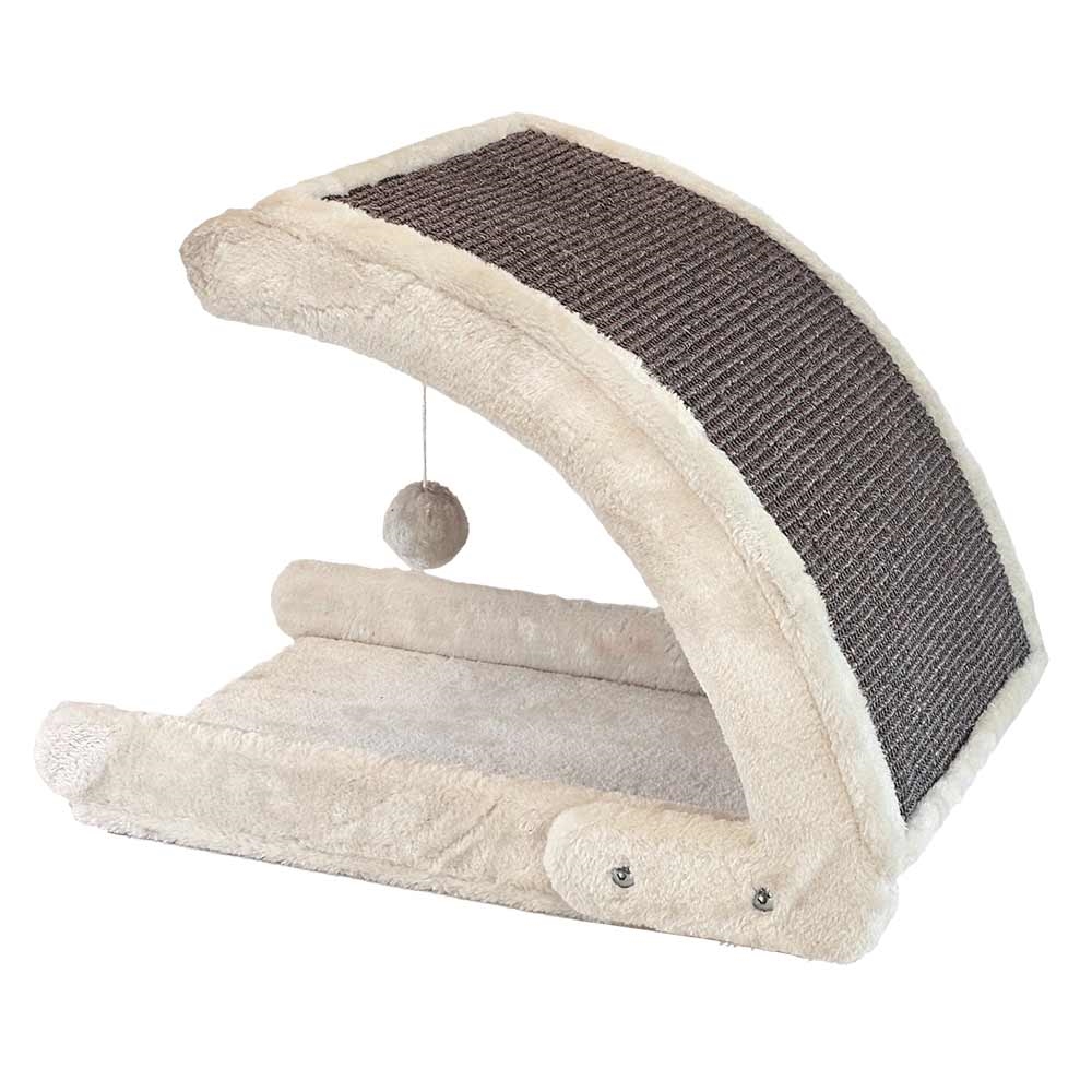 Кігтеточка для кішок Плюшева дряпалка з іграшкою Curvy Nobby