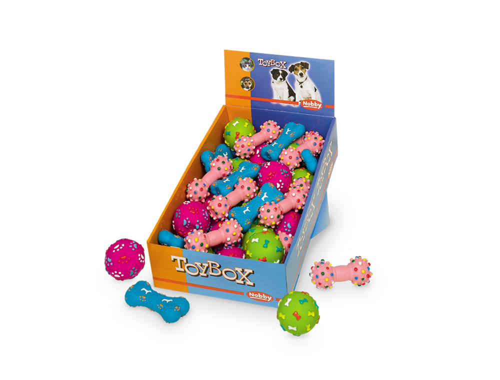 Іграшка для маленьких собак ToyBox Кісточка Гантель М'яч Жувальні Chew Nobby