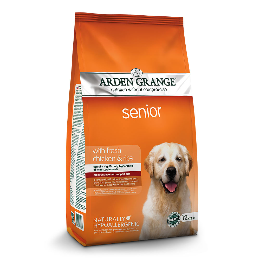 Cухой корм с глюкозамином для пожилых собак со свежей курицей и рисом Arden Grange Senior Fresh Chicken & Rice