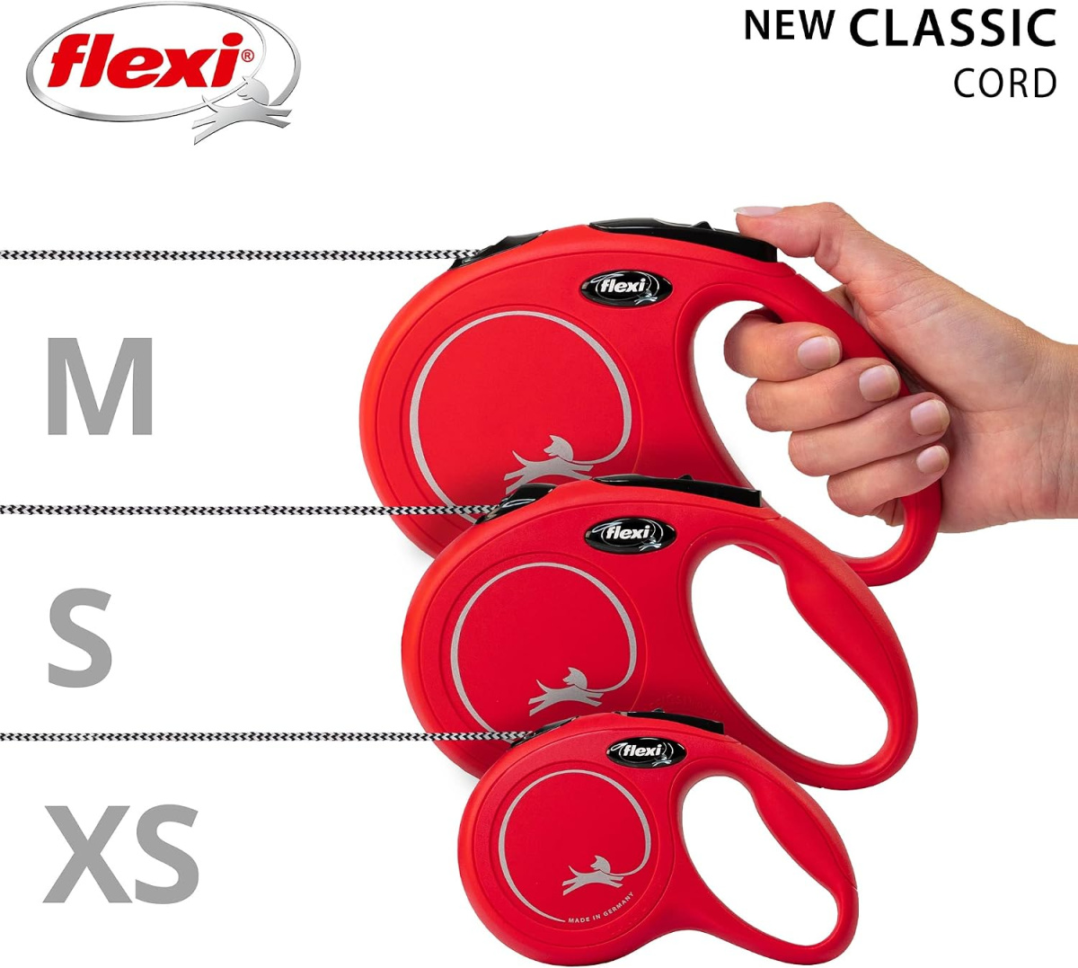 Повідець-рулетка для собак маленьких порід вагою до 12 кг Flexi New Classic S Cord трос 5 m 