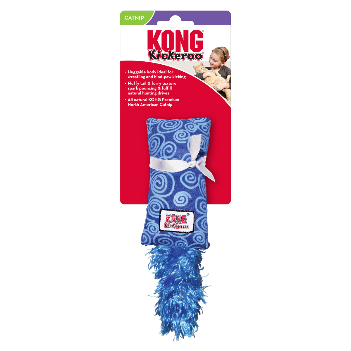 KONG Kickeroo Kitten Мягкая игрушка для котенка Хвостик Кикеру с кошачьей мятой