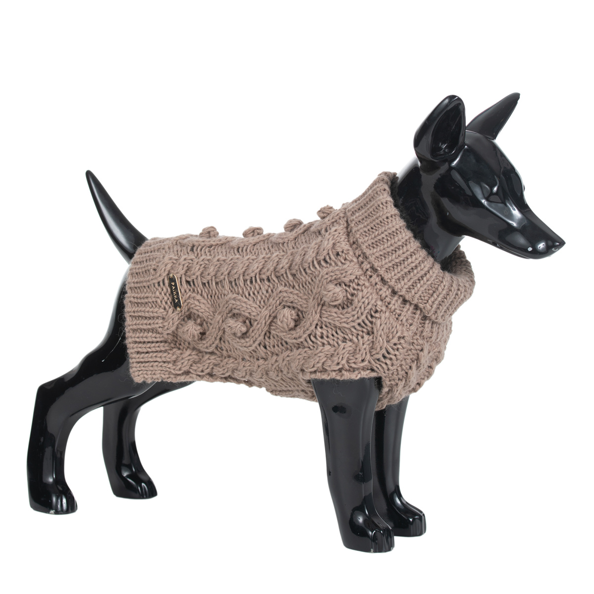 Вязаный свитер ручной работы из овечьей шерсти для собак PAIKKA Handmade Knit Sweater Taupe Вязаный свитер ручной работы из овечьей шерсти для собак PAIKKA Handmade Knit Sweater Taupe