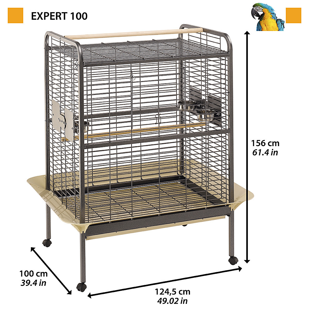 Вольер для больших попугаев с чашечными кормушками и выдвижным поддоном Expert 100 Ferplast
