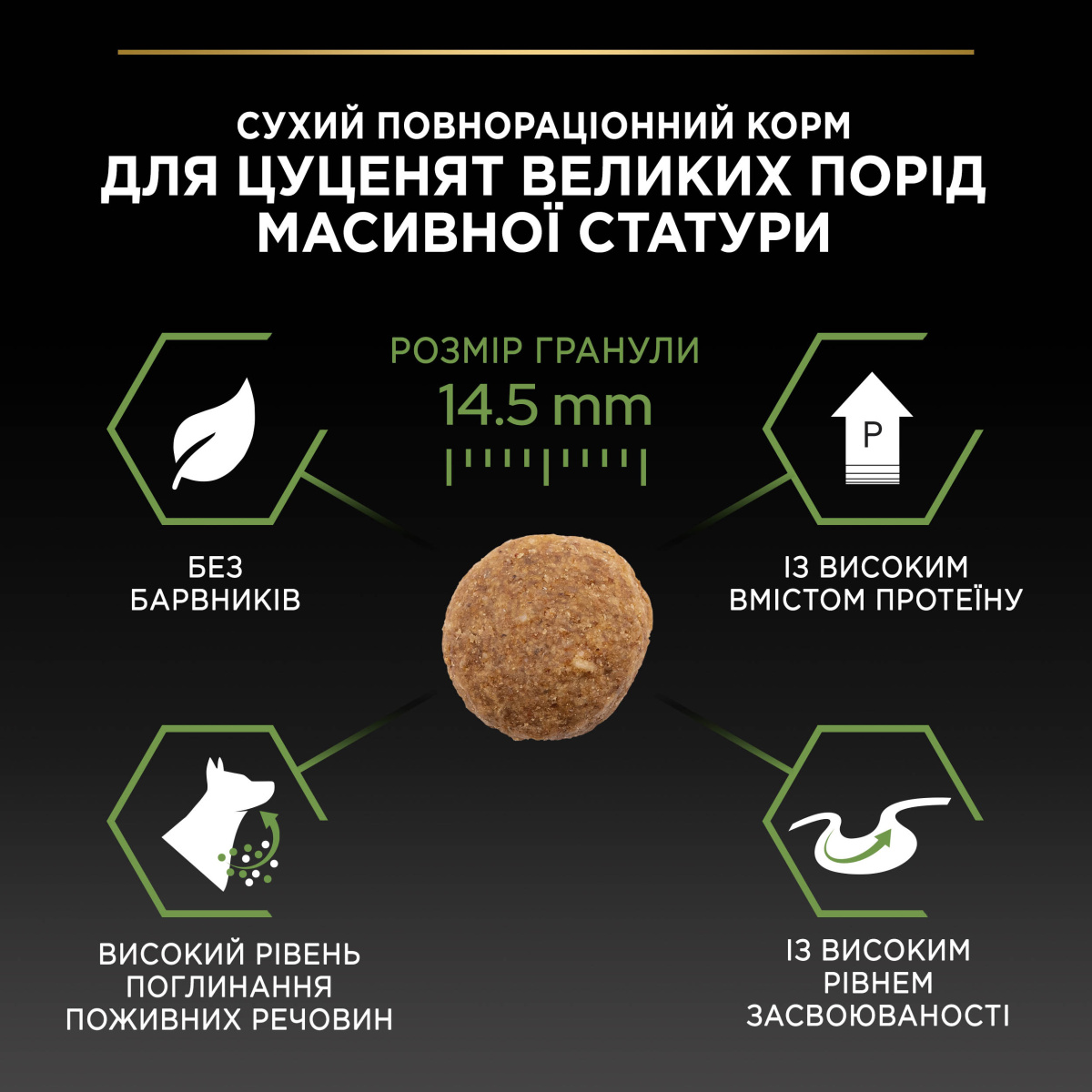 Сухий корм для здорового розвитку цуценят великих порід з Куркою Purina Pro Plan Large Robust Puppy Healthy Start Chicken