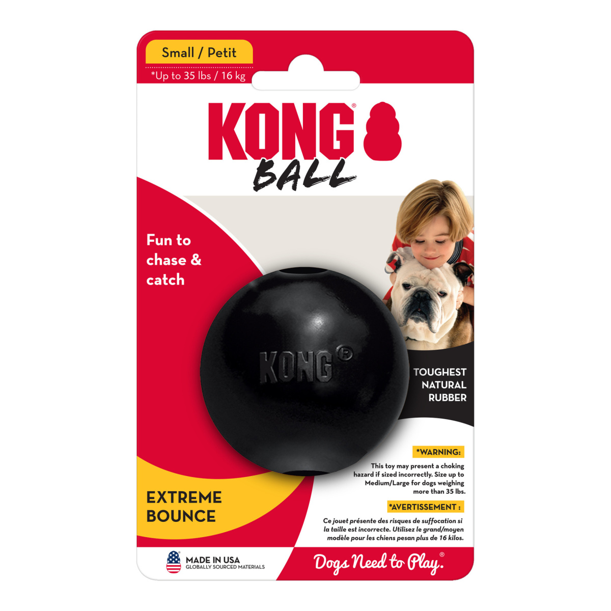 Іграшка для собак Надміцний М'яч для ласощів KONG Extreme Ball W/Hole