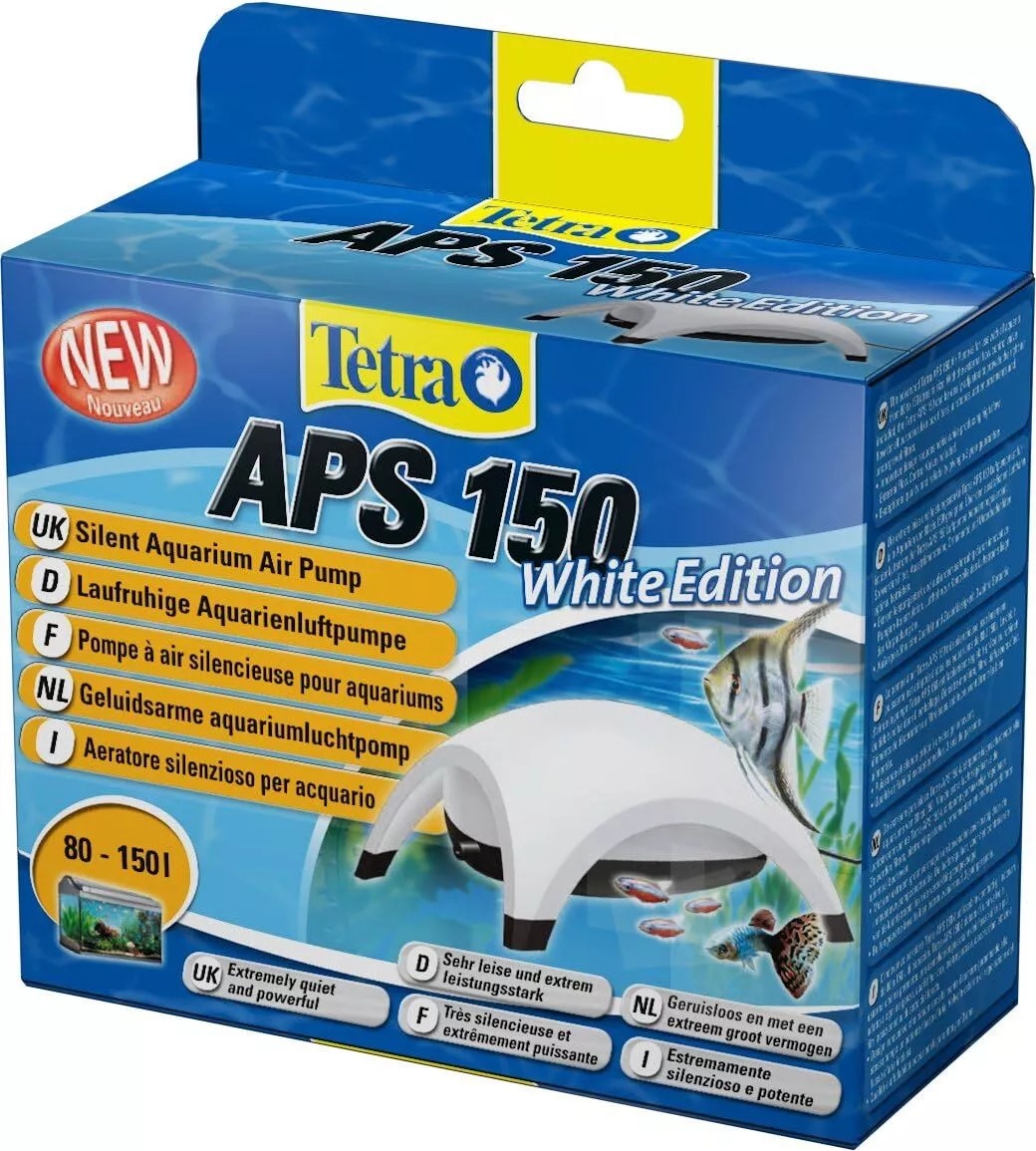 Бесшумный одноканальный сетевой белый компрессор для аквариума 80-150 л Tetra APS White 150 Бесшумный одноканальный сетевой белый компрессор для аквариума 80-150 л Tetra APS White 150